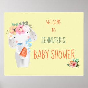 Poster Símbolo de Chá de fraldas Personalizável de Ele