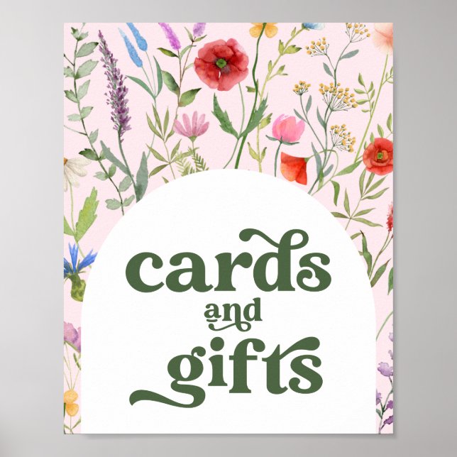 Poster Símbolo de Chá de fraldas Rosa e Florim (Frente)