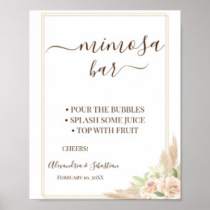 Poster Símbolo de Chá de panela do Bar Floral Pampa Gra