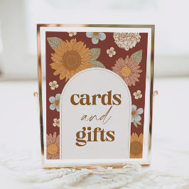 Poster Símbolo de Chás de fraldas de flor selvagem e pres