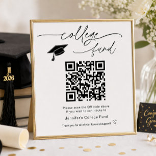 Poster Símbolo de código QR do Fundo Colégio