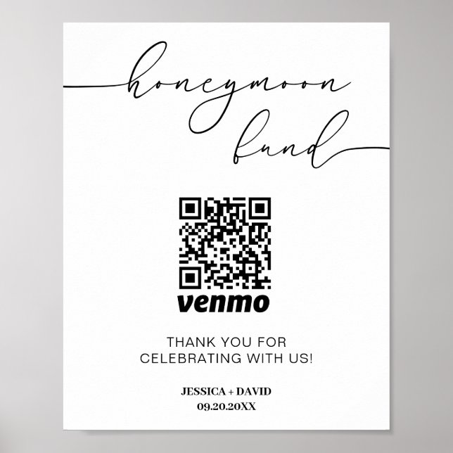 Poster Símbolo de Código QR do Fundo de Honra da Caligraf (Frente)