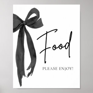 Poster Símbolo de Comida do Arco Elegante Moderno de Aqua