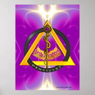 PÓSTER SÍMBOLO DE DENTISTRAÇÃO DENTISTA DE ASCLEPIUS