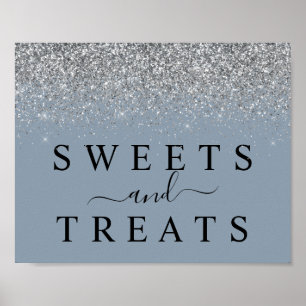 Poster Símbolo de Deserto Dusty Blue & Silver Sweets & T