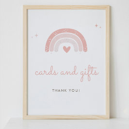 Poster Símbolo de dons e cartões arco-íris de aquarela