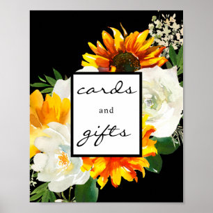 Poster Símbolo de Dons e Cartões Florais de Girassol-do-S