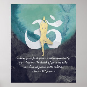 Poster Símbolo de Dose OM de Instrutor do Yoga Studio