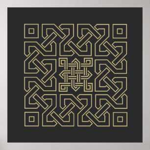 Poster símbolo de elemento caligráfico arábico ornamento