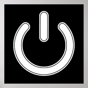 Poster Símbolo de energia (preto e branco)