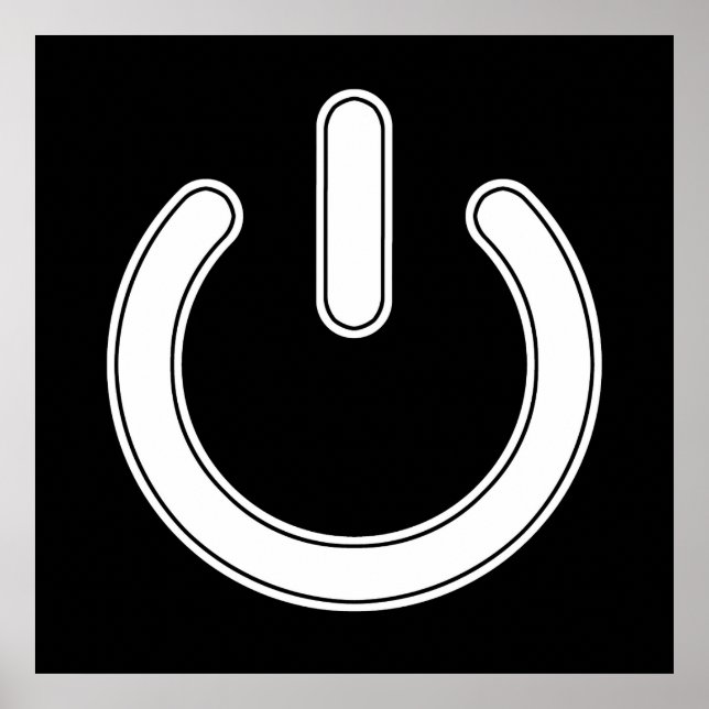 Poster Símbolo de energia (preto e branco) (Frente)