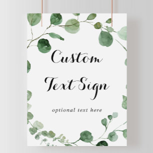 Poster Símbolo de Eucalipto de Texto Personalizado para 