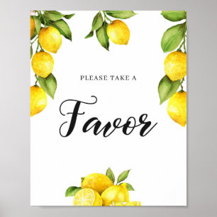 Poster Símbolo de Favor do Chá de fraldas de Limão de Cit