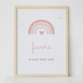 Poster Símbolo de Favor Simples e Bonito do Arco-Íris Ros