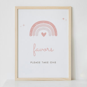 Poster Símbolo de Favor Simples e Bonito do Arco-Íris Ros