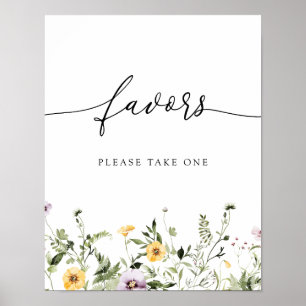 Poster Símbolo de Favoritos de Flor Amarelo Delicado