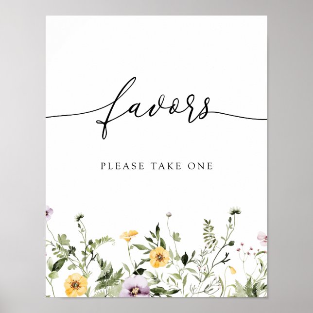 Poster Símbolo de Favoritos de Flor Amarelo Delicado (Frente)