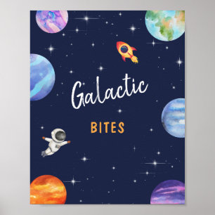 Poster Símbolo de Festa de aniversário do Tema Espacial d