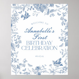 Poster Símbolo de Festa de aniversário Floral de Toile Jo