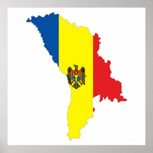 Póster símbolo de forma do mapa de bandeira da república