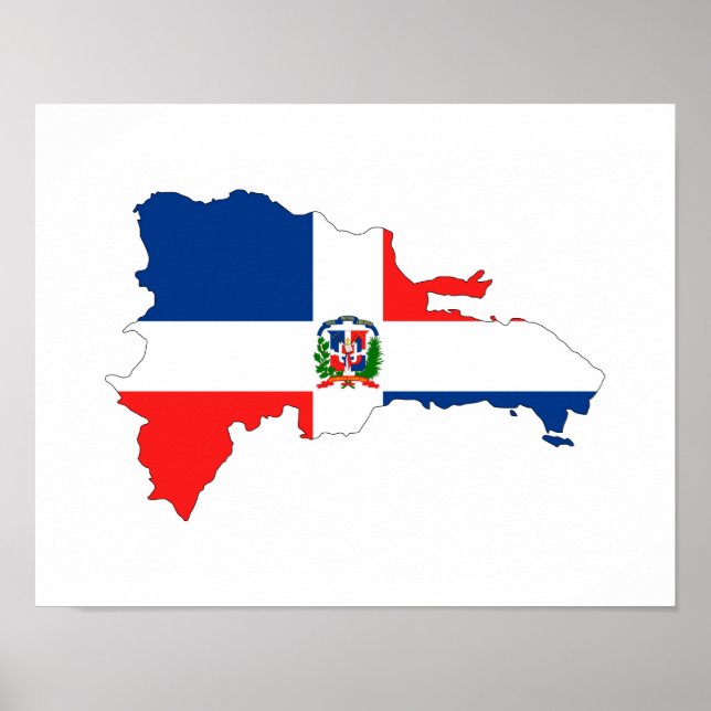 Póster símbolo de forma do mapa de bandeira da república  (Frente)
