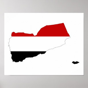 Poster símbolo de forma do mapa de bandeira do país do iê