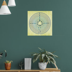 Poster Símbolo de Geometria Sagrado - Chartres Labyrinth 