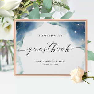 Poster Símbolo de Guestbook Celestial Elegante