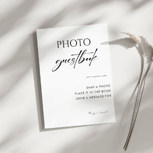 Poster Símbolo de Guestbook de Foto de Casamento Elegante