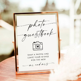 Poster Símbolo de Guestbook de Foto de Casamento Minimali
