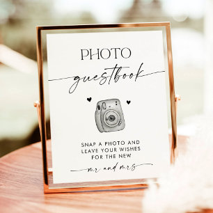 Poster Símbolo de Guestbook de Foto de Casamento Minimali
