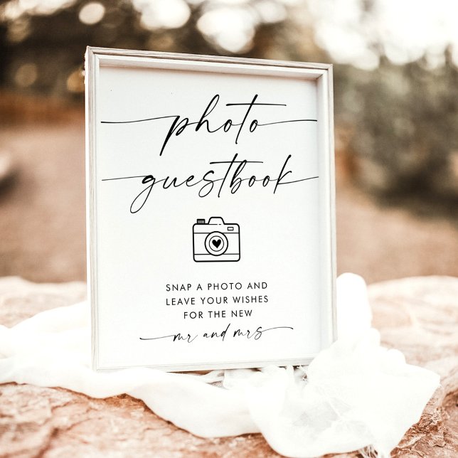 Poster Símbolo de Guestbook de Foto de Casamento Minimali (Criador carregado)