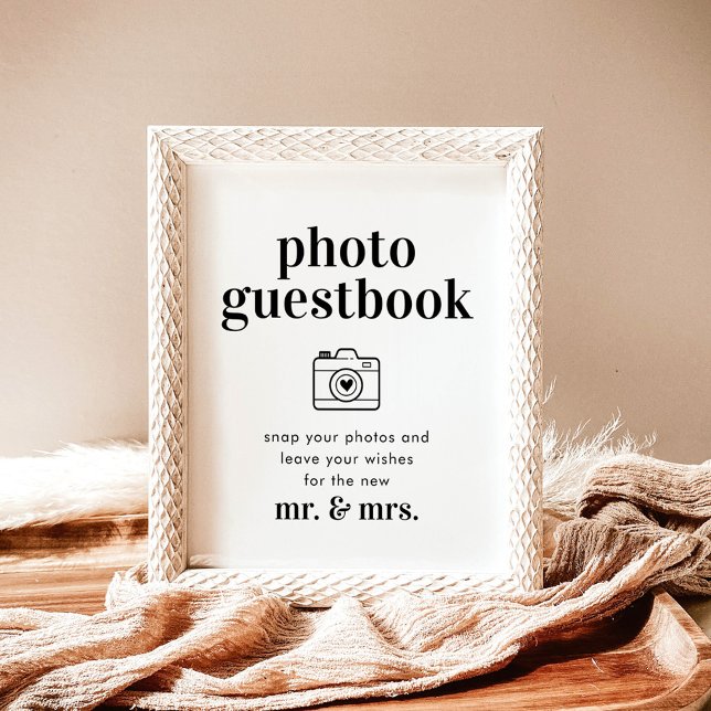 Poster Símbolo de Guestbook de Foto de Casamento Minimali (Criador carregado)