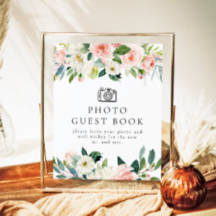 Poster Símbolo de Guestbook de Fotografia Floral Cor-de-R