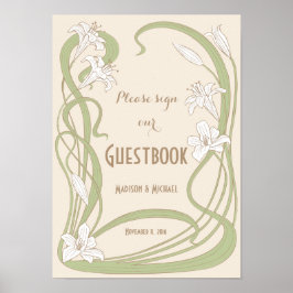 Poster Símbolo de Guestbook dos Lírios Brancos