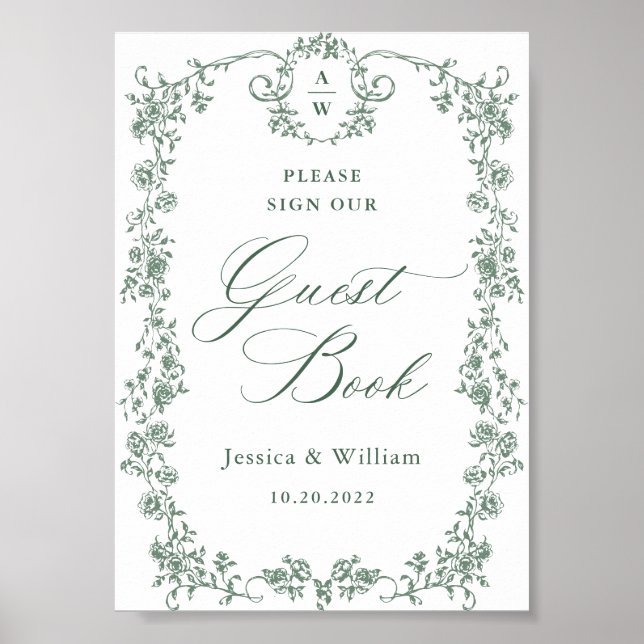Poster Símbolo de Guestbook ornamentado Victorian Grace F (Frente)