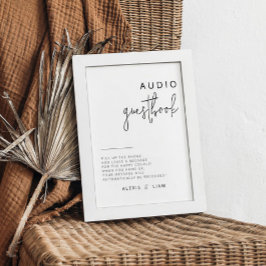 Poster Símbolo de Guestbook para Casamento Negro e Branco