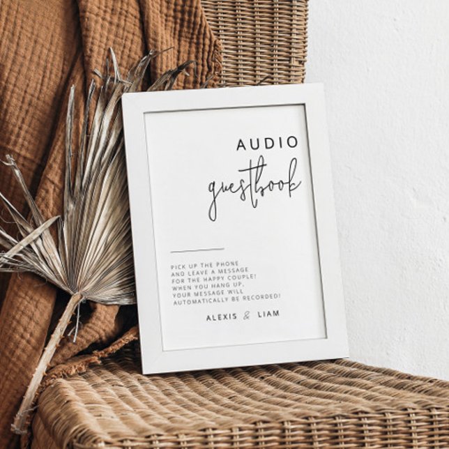 Poster Símbolo de Guestbook para Casamento Negro e Branco (Criador carregado)