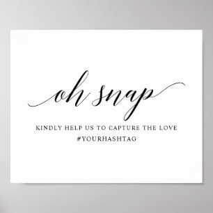 Poster Símbolo de hashtag de casamento para a tipografia