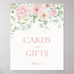 Poster Símbolo de Hipoteca Floral Cor-de-Rosa Cartões Bot