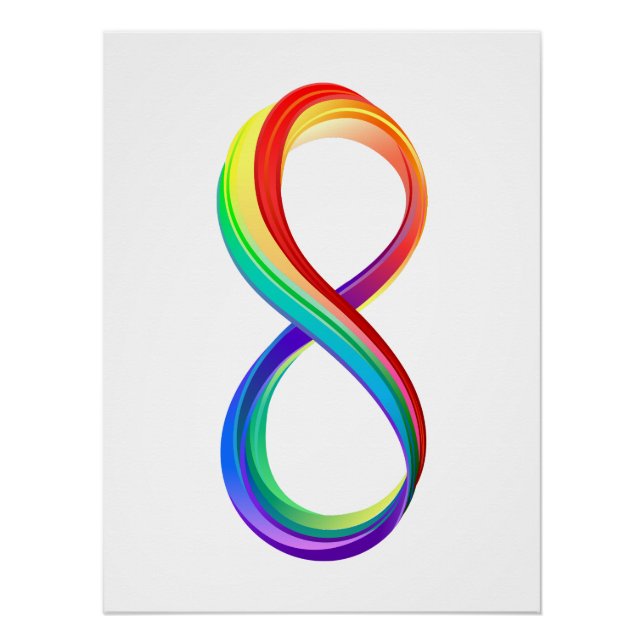 Póster Símbolo de Infinidade Arco-Íris em Camadas (Frente)