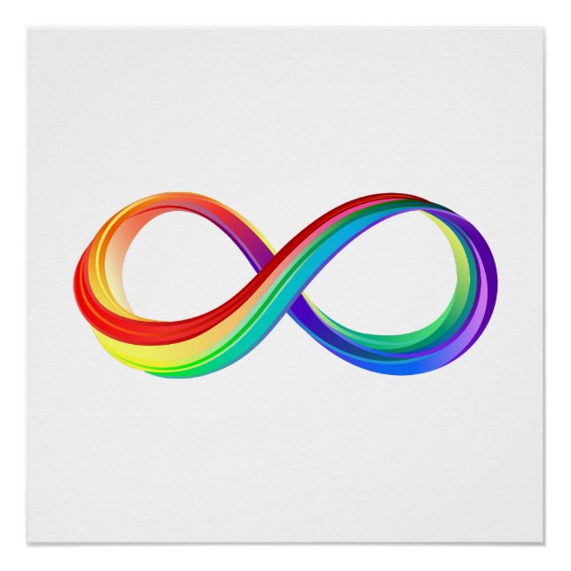 Póster Símbolo de Infinidade Arco-Íris em Camadas (Frente)