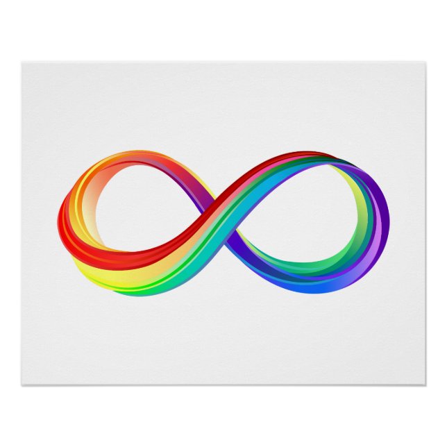 Póster Símbolo de Infinidade Arco-Íris em Camadas (Frente)