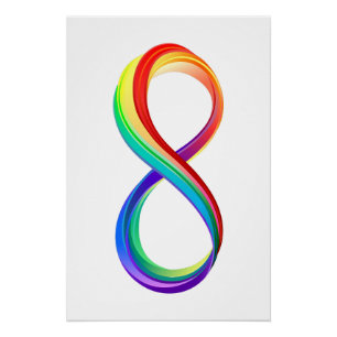 Póster Símbolo de Infinidade Arco-Íris em Camadas