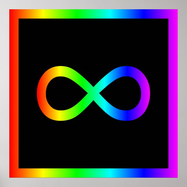Póster Símbolo de Infinito Arco-íris (Frente)