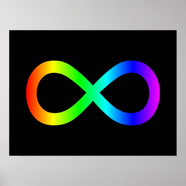 Poster Símbolo de Infinito Arco-íris (Frente)