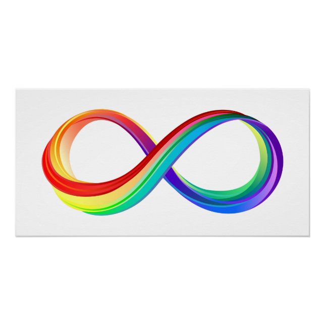 Póster Símbolo de Infinito Arco-íris em Camadas (Frente)