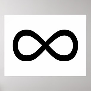 Póster Símbolo de Infinito Preto