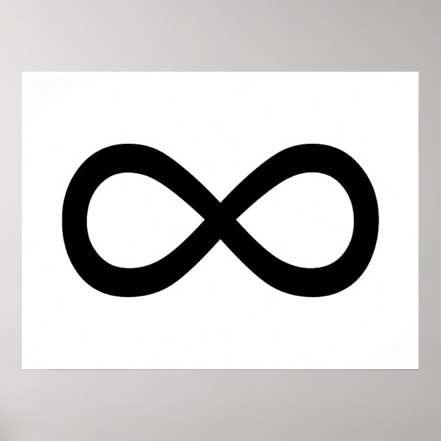 Póster Símbolo de Infinito Preto (Frente)
