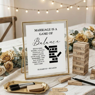 Poster Símbolo de Livro Convidado Jenga para Casamento Mi